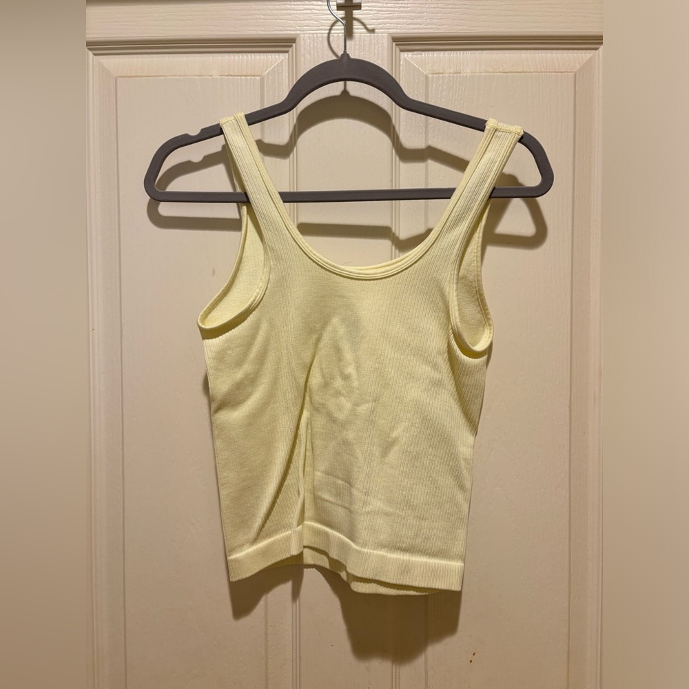 Yellow Ribbed Tank Top - Picture 2 of 2